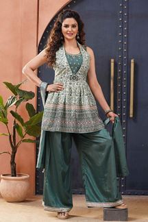 Picture of Charming Multi Designer Palazzo Suit for Party and Festivals