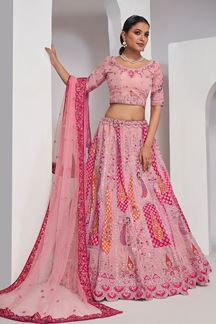 Picture of Exuberant Pink Designer Wedding Lehenga Choli for Engagement, Wedding, and Reception 