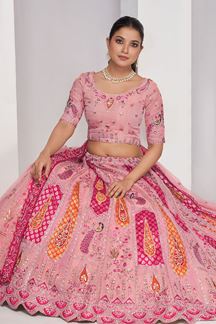 Picture of Exuberant Pink Designer Wedding Lehenga Choli for Engagement, Wedding, and Reception 