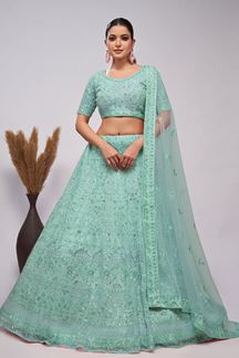 Picture of Charming Mint Green Designer Wedding Lehenga Choli for Engagement, Wedding, and Reception 