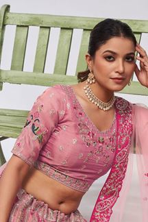 Picture of Glamorous Pink Designer Wedding Lehenga Choli for Engagement, Wedding, and Reception 