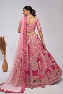 Picture of Glamorous Pink Designer Wedding Lehenga Choli for Engagement, Wedding, and Reception 