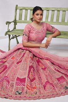 Picture of Glamorous Pink Designer Wedding Lehenga Choli for Engagement, Wedding, and Reception 