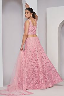 Picture of Beautiful Light Pink Designer Indo-Western Lehenga Choli for Engagement and Reception 