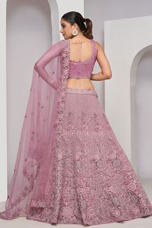 Picture of Artistic Lavender Designer Indo-Western Lehenga Choli for Engagement and Reception 