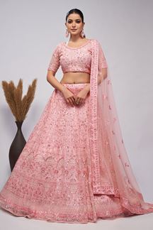 Picture of Impressive Light Pink Designer Lehenga Choli for Engagement and Reception 