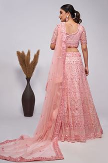 Picture of Impressive Light Pink Designer Lehenga Choli for Engagement and Reception 