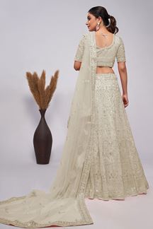 Picture of Glorious Off-White Designer Lehenga Choli for Engagement and Reception 