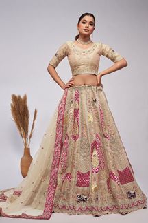 Picture of Gorgeous Beige Designer Lehenga Choli for Engagement and Reception 