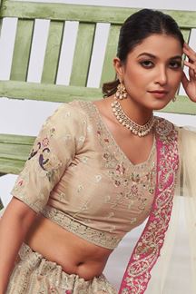 Picture of Gorgeous Beige Designer Lehenga Choli for Engagement and Reception 