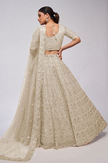 Picture of Classy Off-White Designer Lehenga Choli for Engagement and Reception 