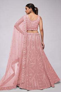 Picture of Dashing Pink Designer Indo-Western Lehenga Choli for Engagement and Reception 