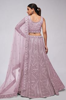 Picture of Stylish Lilac Designer Indo-Western Lehenga Choli for Engagement and Reception 