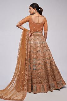 Picture of Vibrant Bronze Designer Wedding Lehenga Choli for Engagement, Wedding, and Reception 