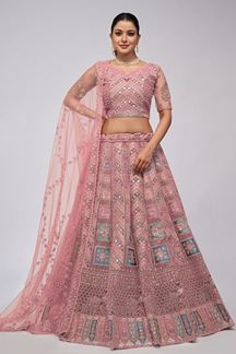 Picture of Striking Pink Designer Wedding Lehenga Choli for Engagement, Wedding, and Reception 