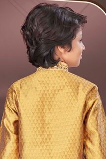 Picture of Captivating Mustard Colored Designer Kid’s Kurta Pajama Set for Festivals, Haldi, and Party