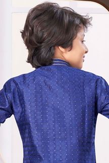 Picture of Impressive Navy Blue Colored Designer Kid’s Kurta Pajama Set for Festivals and Party