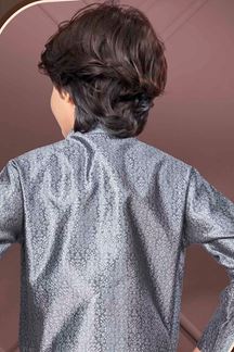 Picture of Charismatic Grey Colored Designer Kid’s Kurta Pajama Set for Festivals and Party