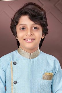 Picture of Delightful Sky Blue Colored Designer Kid’s Kurta Pajama Set for Festivals, Engagements, Reception, and Party