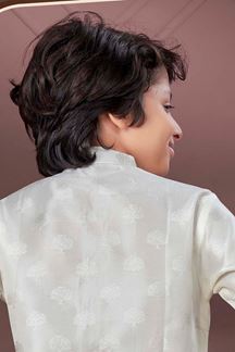 Picture of Elegant Cream Colored Designer Kid’s Kurta Pajama Set for Festivals and Party