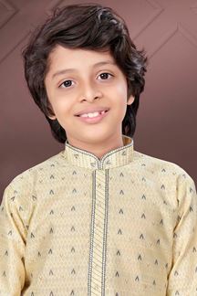 Picture of Appealing Gold Colored Designer Kid’s Kurta Pajama Set for Festivals, Engagements, Reception, and Party