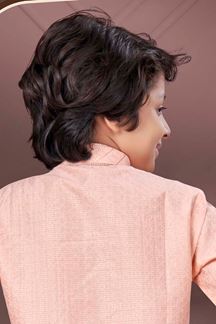 Picture of Fashionable Peach Colored Designer Kid’s Kurta Pajama Set for Festivals, Engagements, Reception, and Party