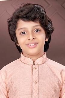 Picture of Fashionable Peach Colored Designer Kid’s Kurta Pajama Set for Festivals, Engagements, Reception, and Party