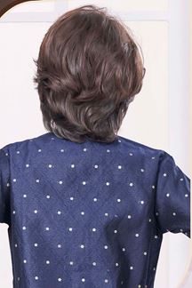 Picture of Dashing Navy Blue Colored Designer Kid’s Kurta Pajama Set for Festivals, Weddings, and Party