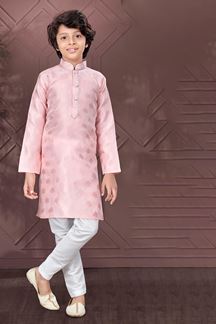 Picture of Fancy Pink Colored Designer Kid’s Kurta Pajama Set for Festivals, Engagements, Reception, and Party