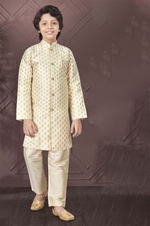 Picture of Marvelous Cream Colored Designer Kid’s Kurta Pajama Set for Festivals, Weddings, and Party