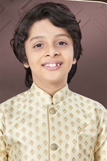 Picture of Marvelous Cream Colored Designer Kid’s Kurta Pajama Set for Festivals, Weddings, and Party