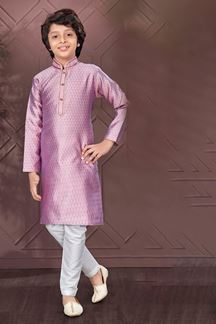 Picture of Captivating Light Purple Colored Designer Kid’s Kurta Pajama Set for Festivals, Engagement, Reception, and Party