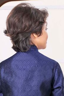 Picture of Magnificent Navy Blue Colored Designer Kid’s Kurta Pajama Set for Festivals, Wedding, and Party