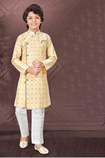 Picture of Exuberant Gold Colored Designer Kid’s Kurta Pajama Set for Festivals, Party