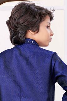 Picture of Splendid Navy Blue Colored Designer Kid’s Kurta Pajama Set for Festivals, Weddings, and Party