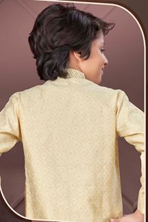 Picture of Amazing Gold Colored Designer Kid’s Kurta Pajama Set for Festivals, Engagements, Reception, and Party