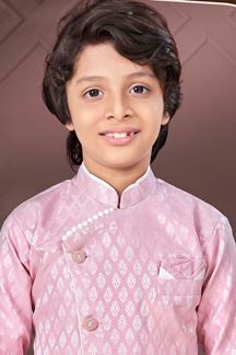 Picture of Enticing Light Pink Colored Designer Kid’s Kurta Pajama Set for Festivals, Engagements, Reception, and Party