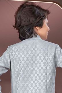 Picture of Delightful Grey Colored Designer Kid’s Kurta Pajama Set for Festivals and Party