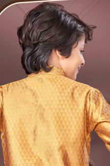 Picture of Impressive Mustard Colored Designer Kid’s Kurta Pajama Set for Festivals, Haldi, Wedding, and Party