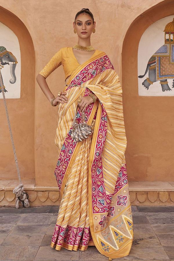 Picture of Aesthetic Pure Brasso Designer Saree for Festival, Sangeet, and Party