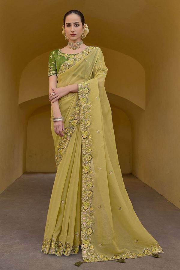 Picture of Classy Fancy Designer Saree for Haldi, and Reception