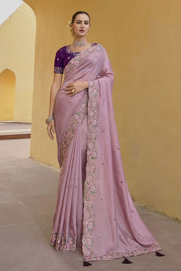 Picture of Vibrant Fancy Designer Saree for Engagement and Reception