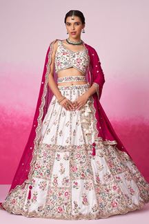 Picture of Flamboyant Cream Designer Lehenga Choli for Wedding and Reception