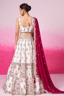 Picture of Flamboyant Cream Designer Lehenga Choli for Wedding and Reception