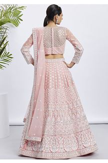 Picture of Ethnic Coral Designer Lehenga Choli for Engagement, Reception and Festivals