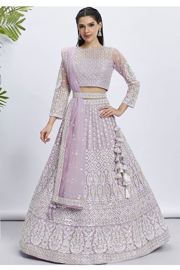 Picture of Captivating Lavender Designer Lehenga Choli for Engagement, Reception and Festivals