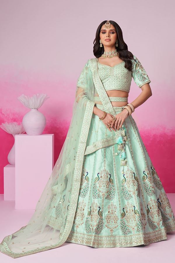 Picture of Striking Sea Green Designer Bridal Lehenga Choli for Wedding and Reception