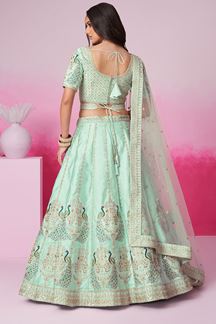 Picture of Striking Sea Green Designer Bridal Lehenga Choli for Wedding and Reception