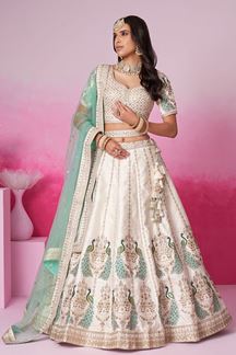 Picture of Mesmerizing Cream Designer Bridal Lehenga Choli for Wedding and Reception