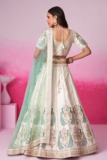 Picture of Mesmerizing Cream Designer Bridal Lehenga Choli for Wedding and Reception